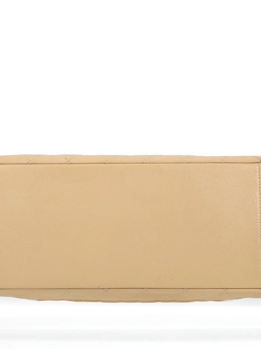 Chanel Beige Quilted Cavier Leather Grand Shopping Tote Bag with Silver hardware